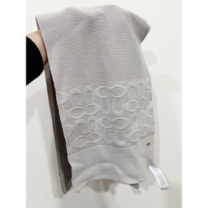 Coach Embossed Signature Knit Scarf Ice